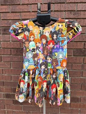 Sweet Petunia Girls Size 8 Wizard Characters House Crests Twirl Skater Dress EUC